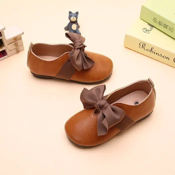 

Childrens Girls Leather Shoes Kids Girls Princess Shoes For Party Wedding Big Girls Dress Shoes Spring Big Bow Sandals
