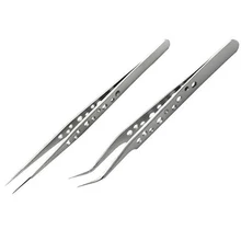 Топ-нержавеющая сталь антистатические пинцеты для ресниц инструмент супер жесткие ресницы длинные косички ногти Стразы ювелирные изделия сбор плоскогубцы