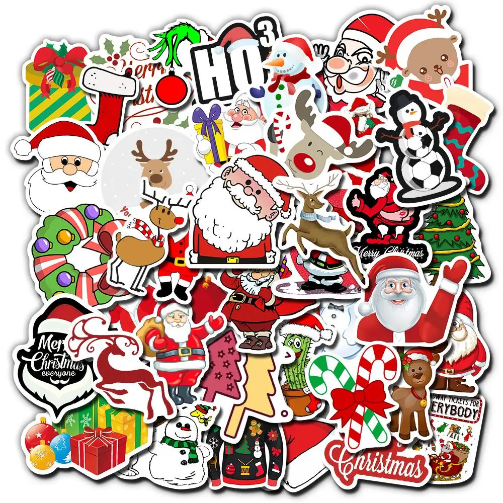 50 шт./компл. Merry Christmas Стикеры s для праздников зимняя Декор Стикеры комплект для рождества декор Водонепроницаемый ПВХ Стикеры