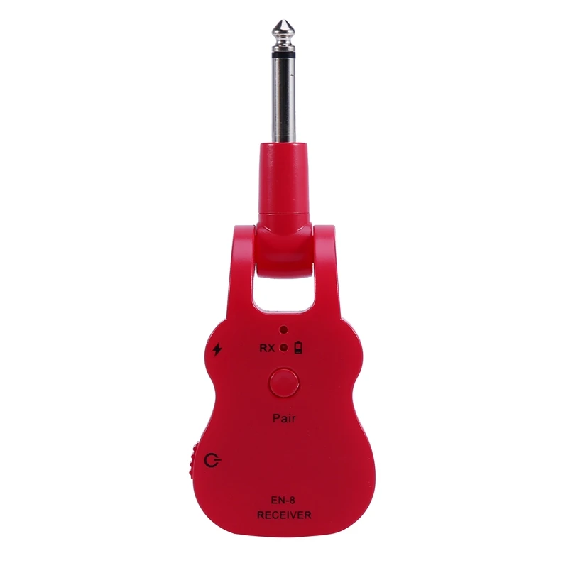 

UHF Wireless Audio Transmitter Receiver System USB Rechargeable for Electric Guitar Bass Musical Instrument