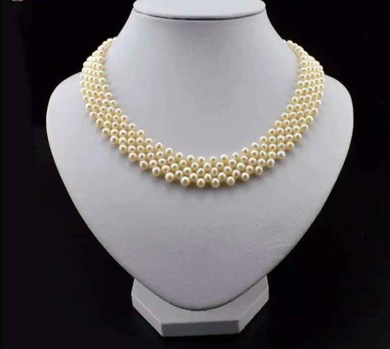 New 418+++5mm original handmade multi-layer natural pearl necklace | Украшения и аксессуары