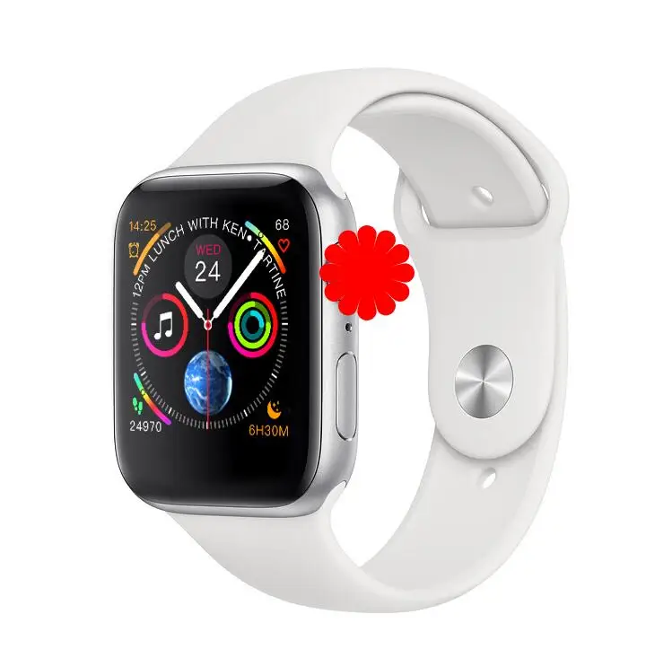 IWO 8 Смарт-часы серии 4 Смарт-часы Чехол 44 мм для apple iPhone Android смартфон монитор сердечного ритма педометр - Цвет: 44cm silver