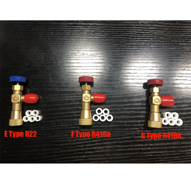 R410a R22 Herramienta de Refrigeración Aire Acondicionado Adaptador de Válvula de Seguridad 1/4 5/16 Pulgadas Válvulas de Manguera de Carga de Rosca Macho/Hembra