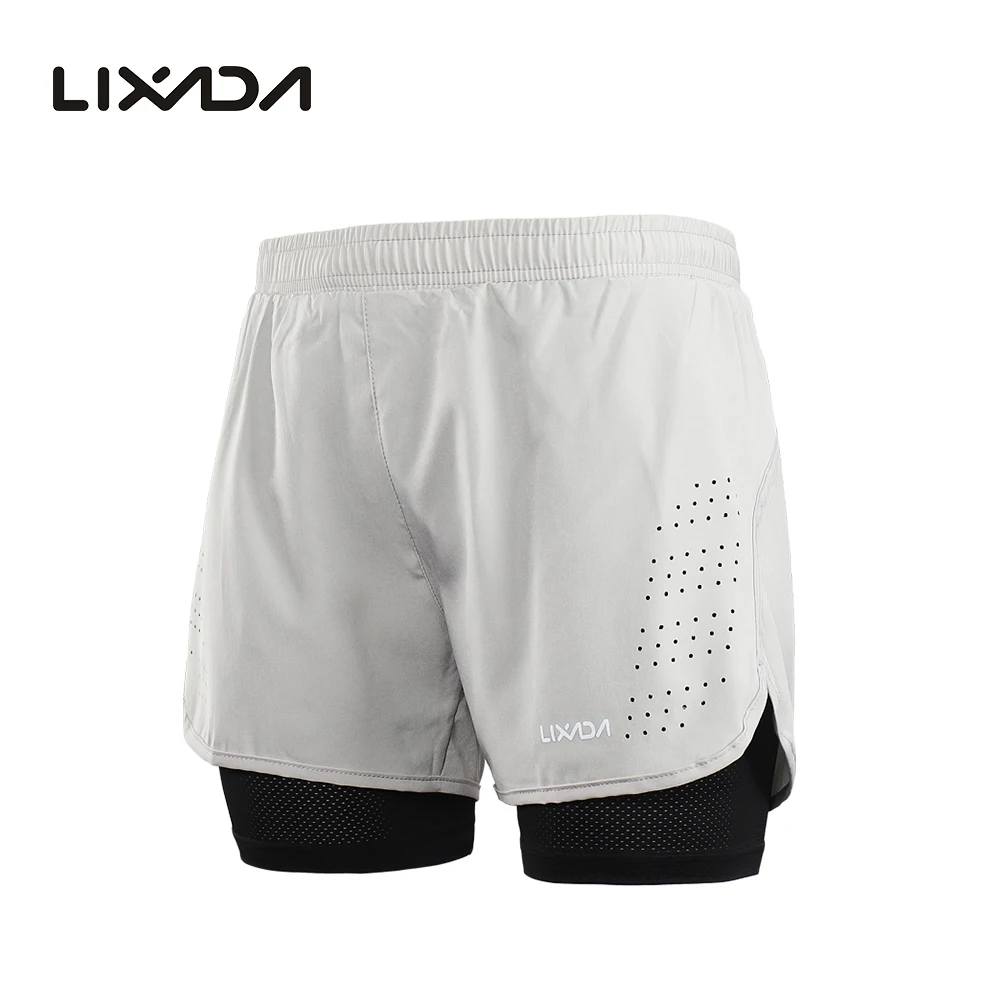 Lixada мужские пляжные шорты для бега 2 в 1 шорты для тренировок короткие спортивные шорты быстросохнущие шорты для фитнеса