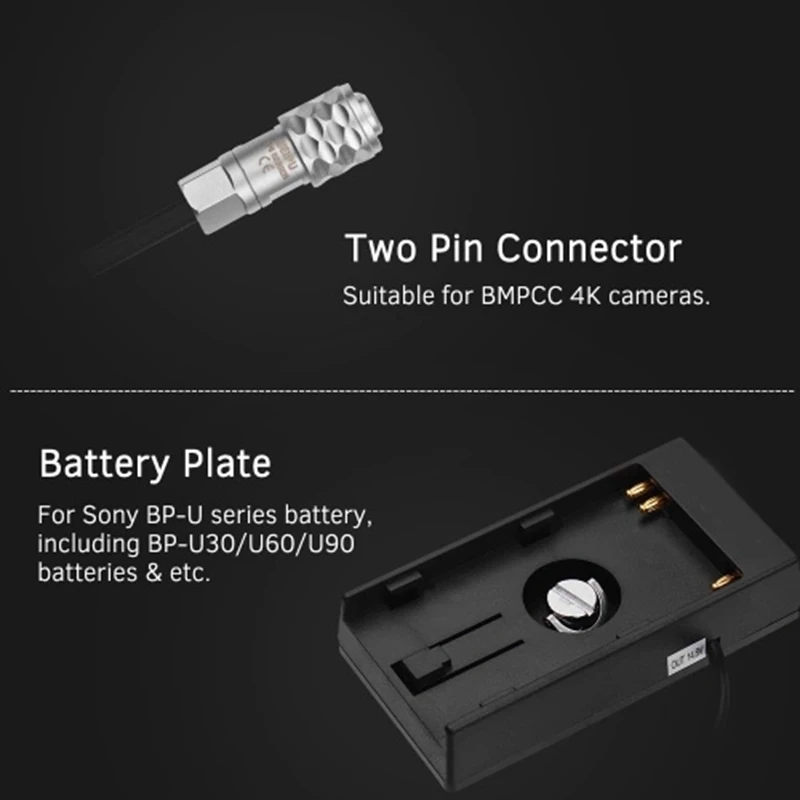 

Camera DV Battery Power Supply Mount Plate Adapter with 1/4 Inch Screw for Blackmagic Cinema Pocket Camera BMPCC 4K for Sony BP-