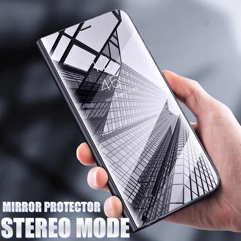 Умный зеркальный флип чехол для Samsung Galaxy Note 10 S10 S 10E S9 S8 Plus 8 9 M20 M10 A50 A30 A90 A80 A70 A9 A8 A7 2018