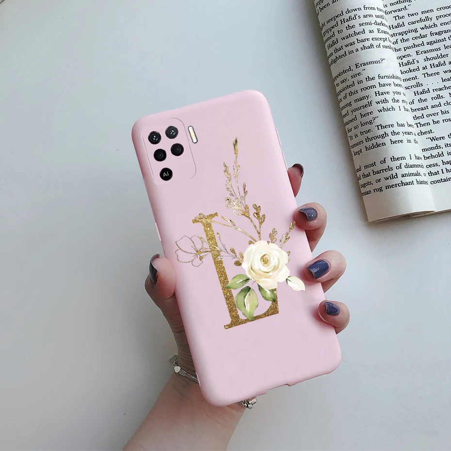 Phone Cases For OPPO A94 F19 Pro Reno 5 Lite Silicone Back Soft Case Cute Letters Cover Shockproof Bumper For OPPO A94 5G Case casing oppo