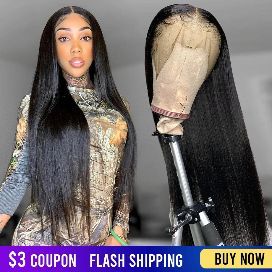 US $51.47 30 Inch Lace Front Wig Straight Lace Front Human Hair Wigs Remy 150 Pre Plucked Bob Full Frontal 28 30 Inch Wig Hd Lace Wig