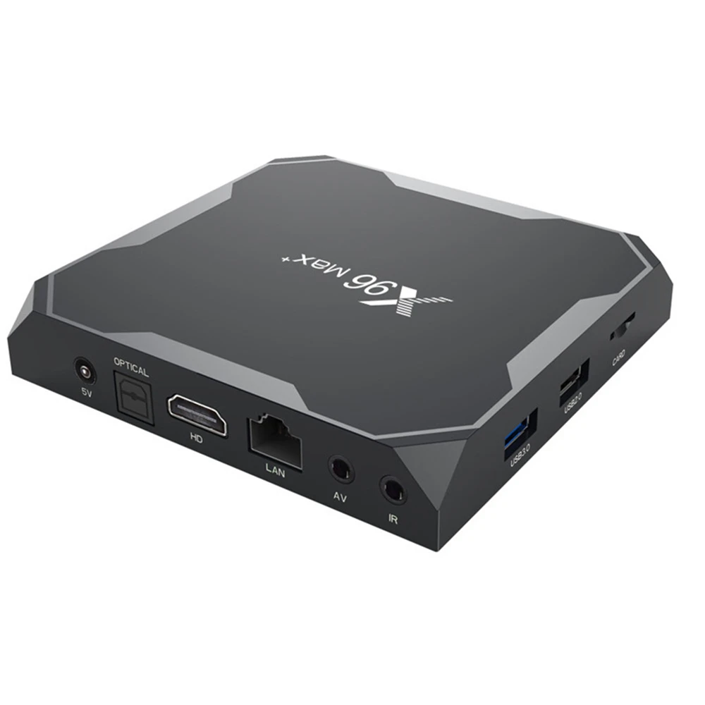 MAAT Amlogic S905X3 Смарт Android 9,0 ТВ коробка X96Max+ 4 Гб оперативной памяти, 32 Гб встроенной памяти, 4 ядра 8K двухъядерный процессор Wi-Fi Youtube H.265 HDR Декодер каналов кабельного телевидения X96 Max Plus