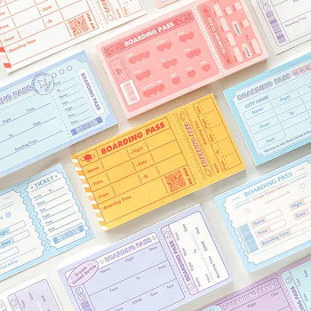 

Pink Girl Flight Bill Series Can Ripped Memo Pad Message Notes Decorative Notepad Note Paper Memo Stationery Office Supplies