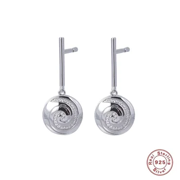 

S925 Sterling Silver Personality Statement Geometric Round Drop Dangle Earring For Women Female Ear Jewelry Accessories Gifts