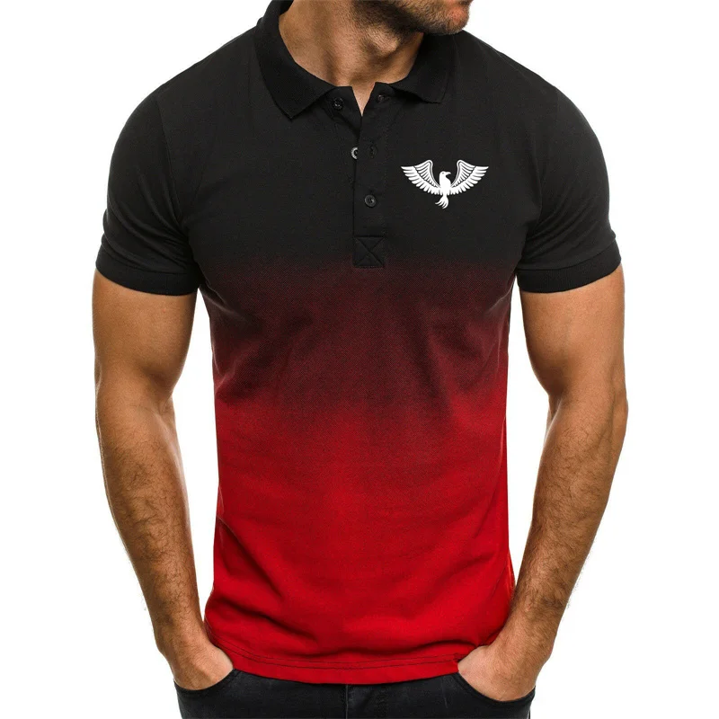 Polo de para hombre, Camisa de de alta calidad, de manga corta, a la moda, informal, degradado|Polo| - AliExpress