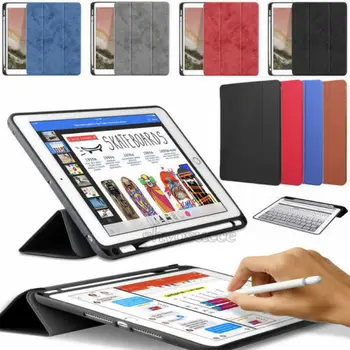 

For Apple iPad 9.7" 5th/6th Gen 2018 Leather Stand Case with Pencil Holder