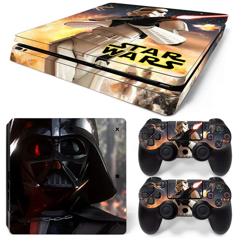 Marvel Iron man Star Wars Vinyl Skin Sticker for PS4 Slim Console and 2 Controllers Decal Cover Game Accessories 