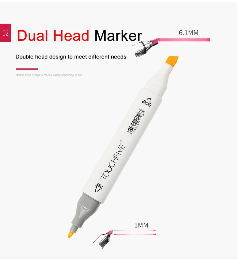 TouchFIVE 30/40/60/80/168 Цвет маркер для рисования набор кисть двуглавый на спиртовой основе Эскиз маркер для манги художественные принадлежности
