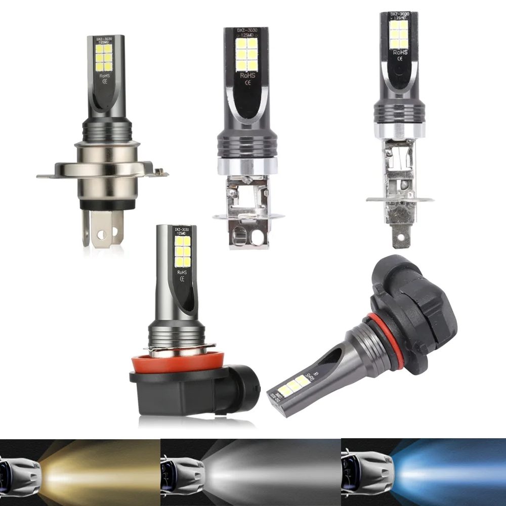 

2Pcs H8 H11 LED Bulbs HB4 9006 HB3 9005 H7 H4 H1 h3 h9 LED Fog Light Bulb Auto Car Driving DRL Lamp 3000k 6000k 8000k