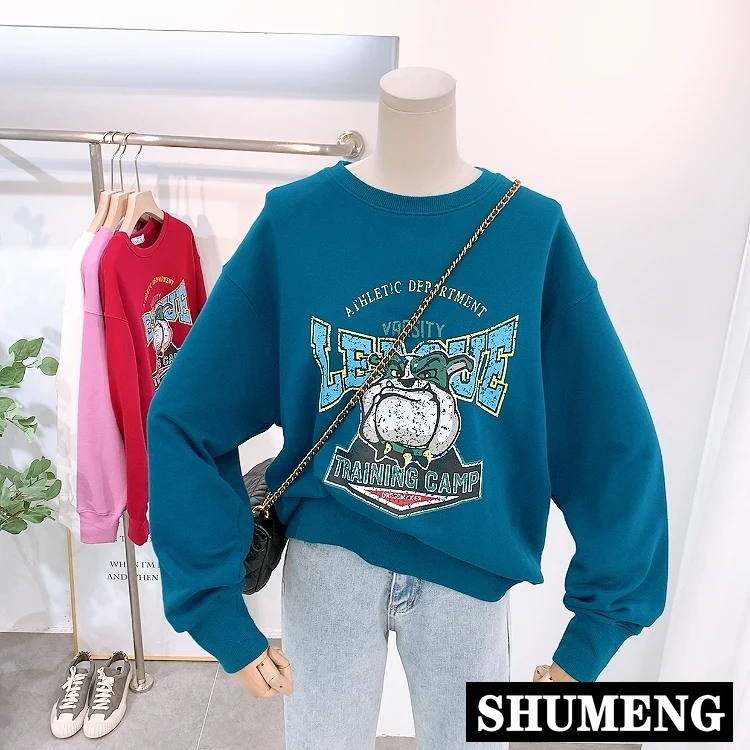 Весна и осень новинка 2020 Хлопковый пуловер с мультяшным рисунком в стиле ретро