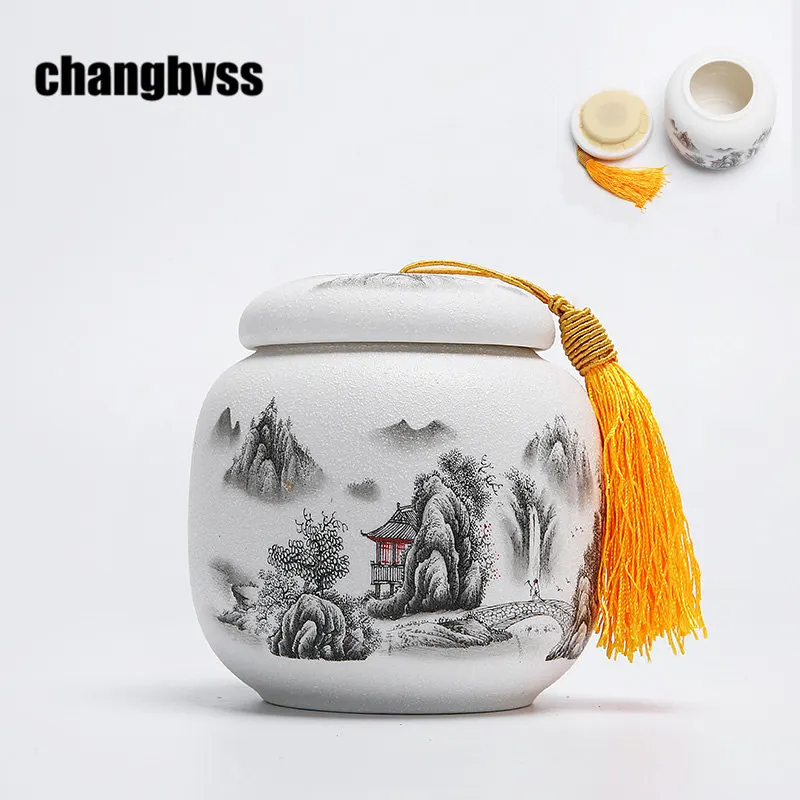 

Chinese Style Ceramic Sealed Jars for Spice Kitchen Storage Bottle & Jars Food Container miniature for home decor Tea Sugar Jar