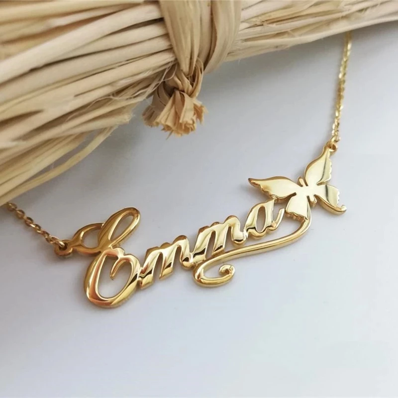 Personalized Butterfly Name Necklace 