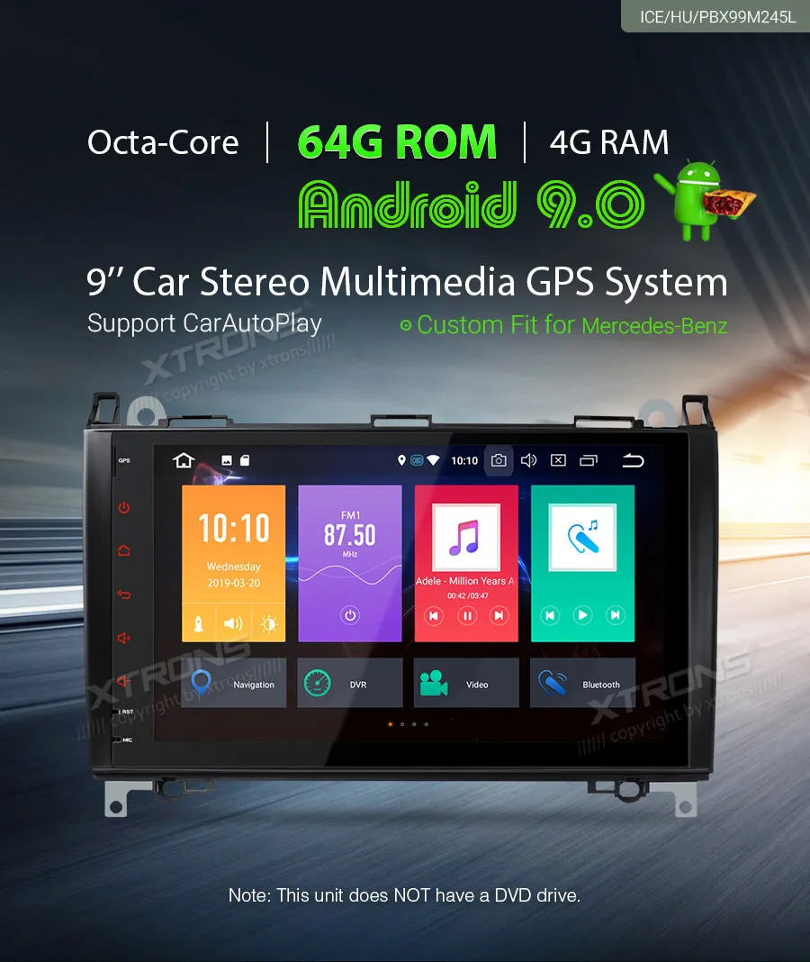 Clearance XTRONS 9"Android 9.0 Octa Core 4GB RAM 64GB ROM Car Multimedia GPS System for Mercedes Benz W245 W169 Viano & Vito W639 NO DVD 0