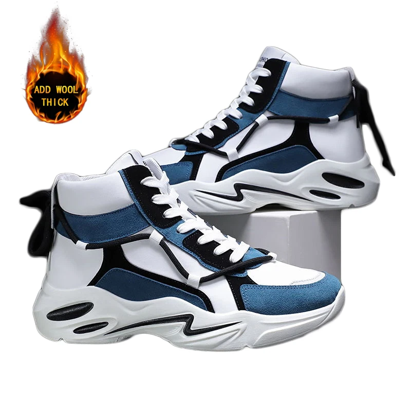 

New Winter Snow Boots Men Trend Casual High Top Shoes Male Outdoor Chunky Sneakers Men Classic Fluffy Sport Basketball Shoes