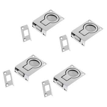 

4 Pieces 316 Stainless Steel Marine Boat Hatch Pull Latch Flush Lift Ring Handle 2 1/4 inch