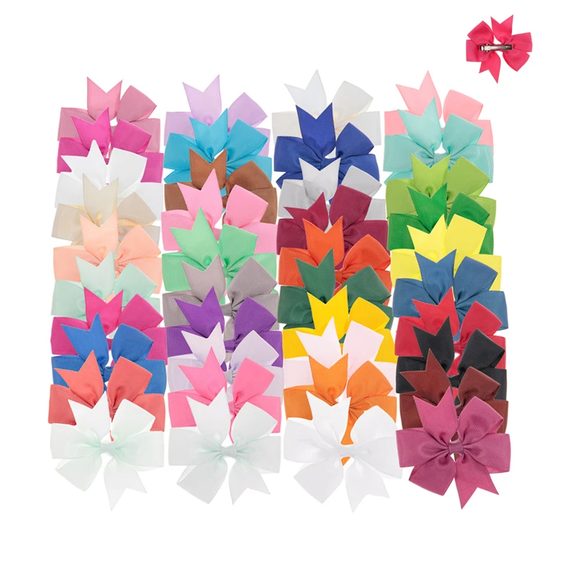 Random Color 5 Pcs 5 шт., Детские банты для волос для маленьких девочек, Аллигатор, зажим, обруч для волос с бантом из корсажной ленты, Детская повязка на голову, Кружевная повязка с цветком, головной убор - Цвет: Random Color 5 Pcs