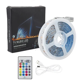 

New TV Background Light Strip USB Flexible Waterproof Strip Lights Led Diode Lamp 16-Colors Music Control Atmosphere Light Strip