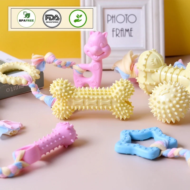 Игрушечное кольцо кусалка для собак мягкая резиновая молярная игрушка чистящее