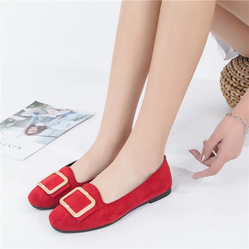 

Women shoeflat Shoes Shoes Women's 2019 Summer New Style Versatile Korean-style round Buckle Square Head Grandma Shoes