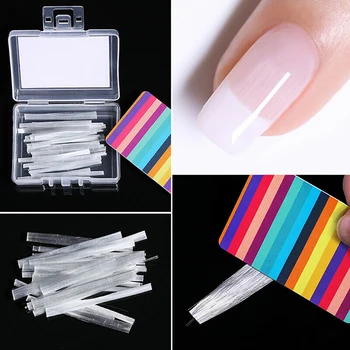 

20pcs Extension Fiber Easy Apply With Scraper Durable Nail Fiberglass Acrylic Tips Accessories Manicure Tool High Hardness DIY