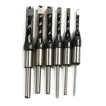

6pcs Woodworking Square Hole Drill Bit Mortising Chisel Set Mortiser Drill Bit for DIY Woodworking Tools