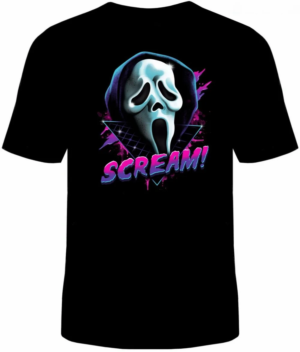Scream Movie Ghost Face Mask T-Shirt Unisex Horror Halloween Adult Sizes New Cotton Tee Shirt Loose Size Top Ajax Funny |