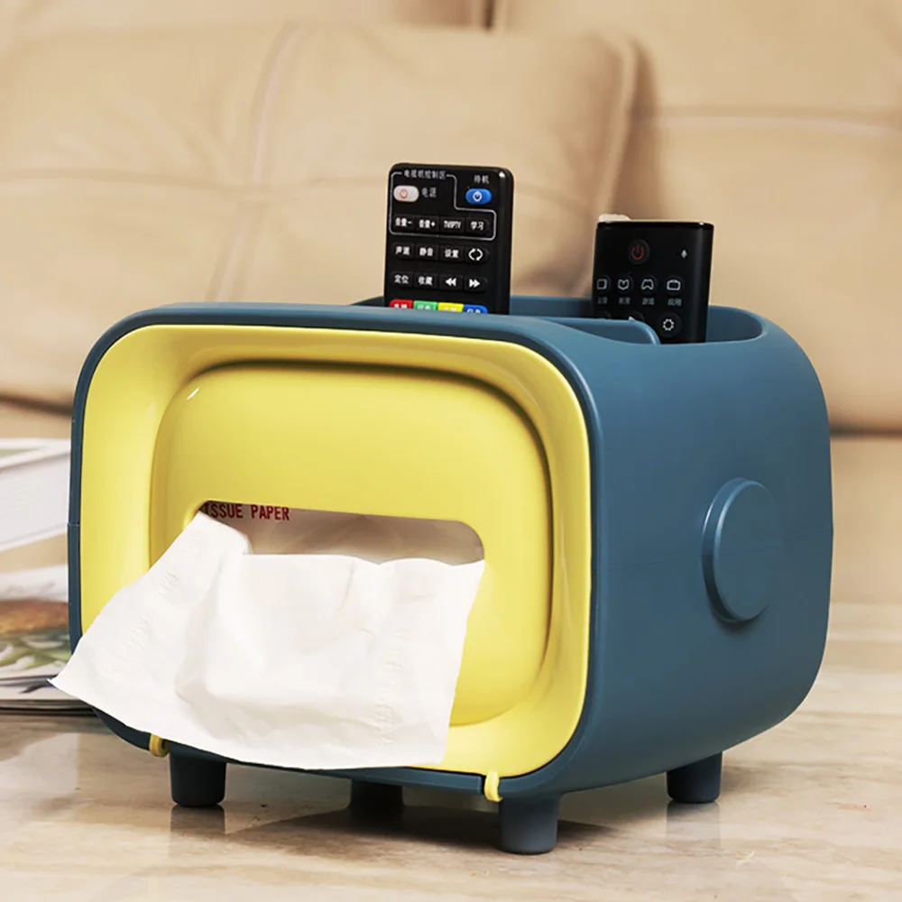 

Creative Tissue Box Cartoon Tv Storage Box Paper Phone Holder Organizer Towel Napkin Papers Bag Box Desk Decoration