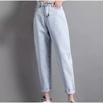 

Women Streetwear High Elastic Waist Plus Size Drainpipe Jeans 4XL 5XL Casual Black Dark Blue White Wash Cool Cigarette Jeans Mom
