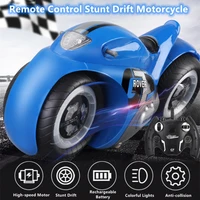 1:8 Big Size Remote Control Stunt Driving Motorcycle 90°Rotation Rear Wheel Colorful Light Anti-collision Electric RC Motorcycle 1