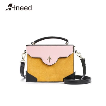 

ALNEED Fashion Women Bags New Design Girls Shoulder Bags Luxury Messenger Bag Lady Real Leather Handbags Vintage Grid Small Bag