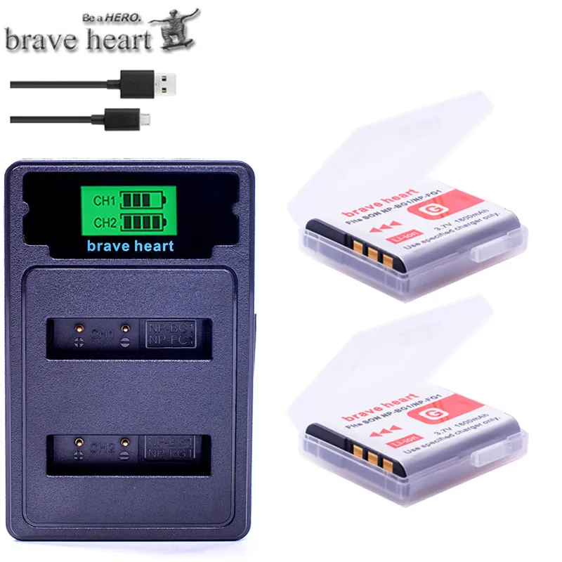 

2x bateria NP BG1 FG1 NP-BG1 battery + LCD DUAL charger for SONY DSC-H3 DSC-H7 DSC-H9 DSC-H10 DSC-H20 DSC-H50 DSC-H55 DSC-H70