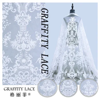 

New European Water Soluble Lace Mesh Embroidered Wedding Dress Embroidered Fabric Lace