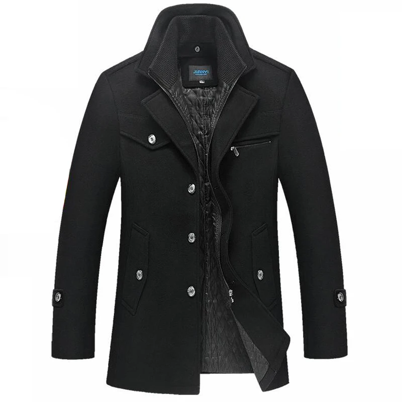 Winter Coat Men Long Wool Thick Windbreaker Woolen Overcoat Casaco Masculino Palto Jaket Men's Casual Trench Peacoat 5XL Jackets