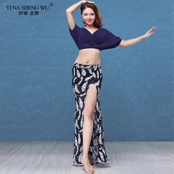 

2pcs Set Women Belly Dance Costume Short/long Skirt Oriental Dance Beginners Suit Dance Performance Clothes Sexy V Neck Top Lace