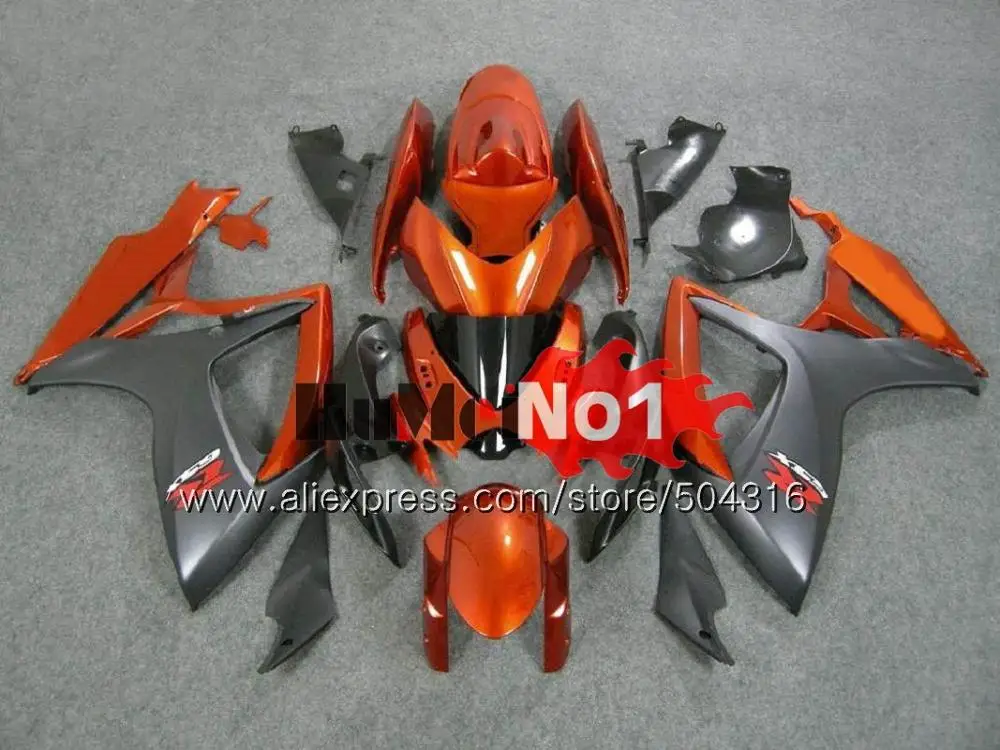 Корпус для SUZUKI GSX R600 GSX-R750 GSXR 600 750 CC 06 07 2006 2007 16MC. 16 GSXR-600 K6 GSXR600 GSXR750 06 07 глянцевый белый обтекатель - Цвет: No. 22 Orange