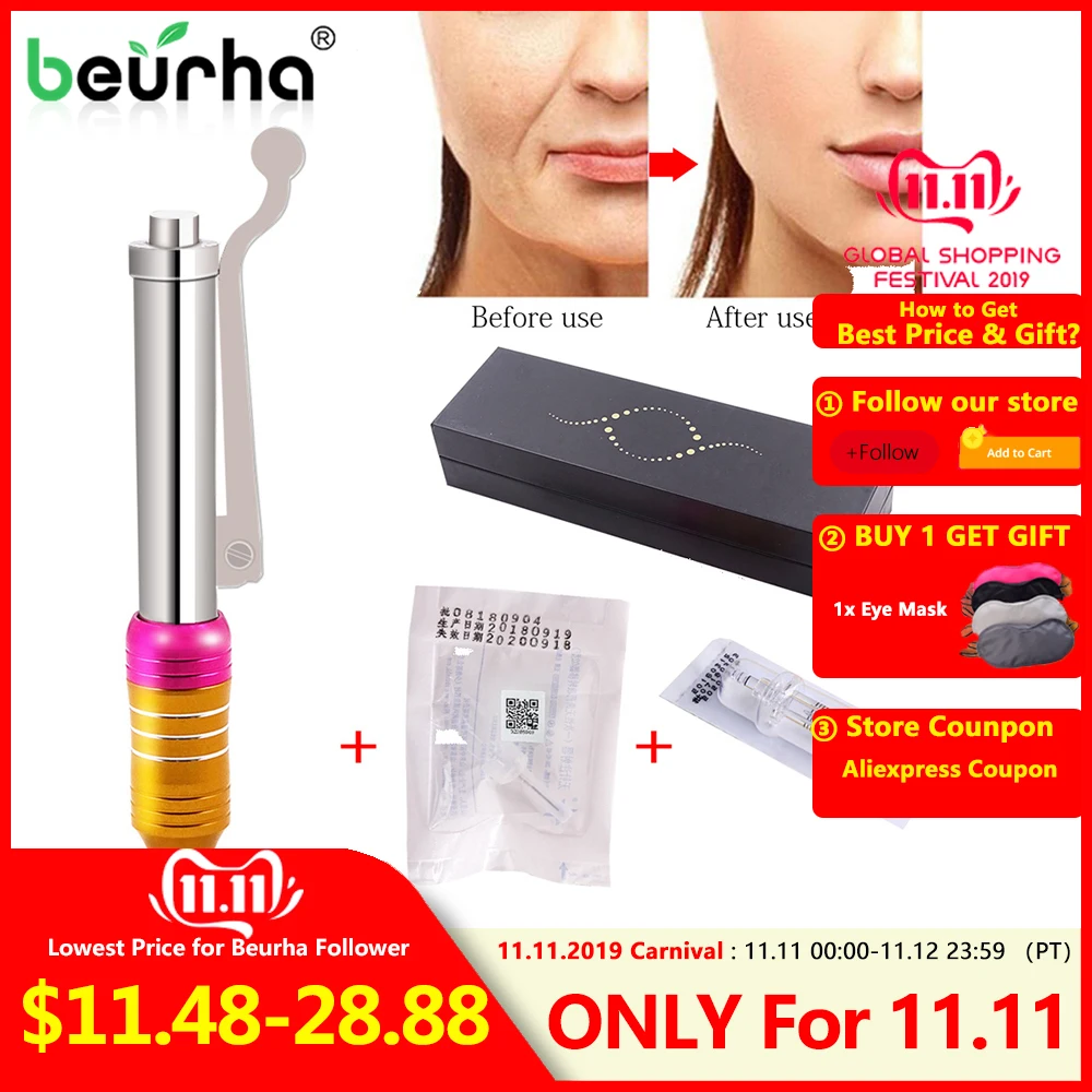 

Multi Shoot Hyaluronic Pen Ampoule Head Atomizer Hyaluronic Acid Pen Gun Lifting Lip Wrinkle Removal Syringe Needless Injection