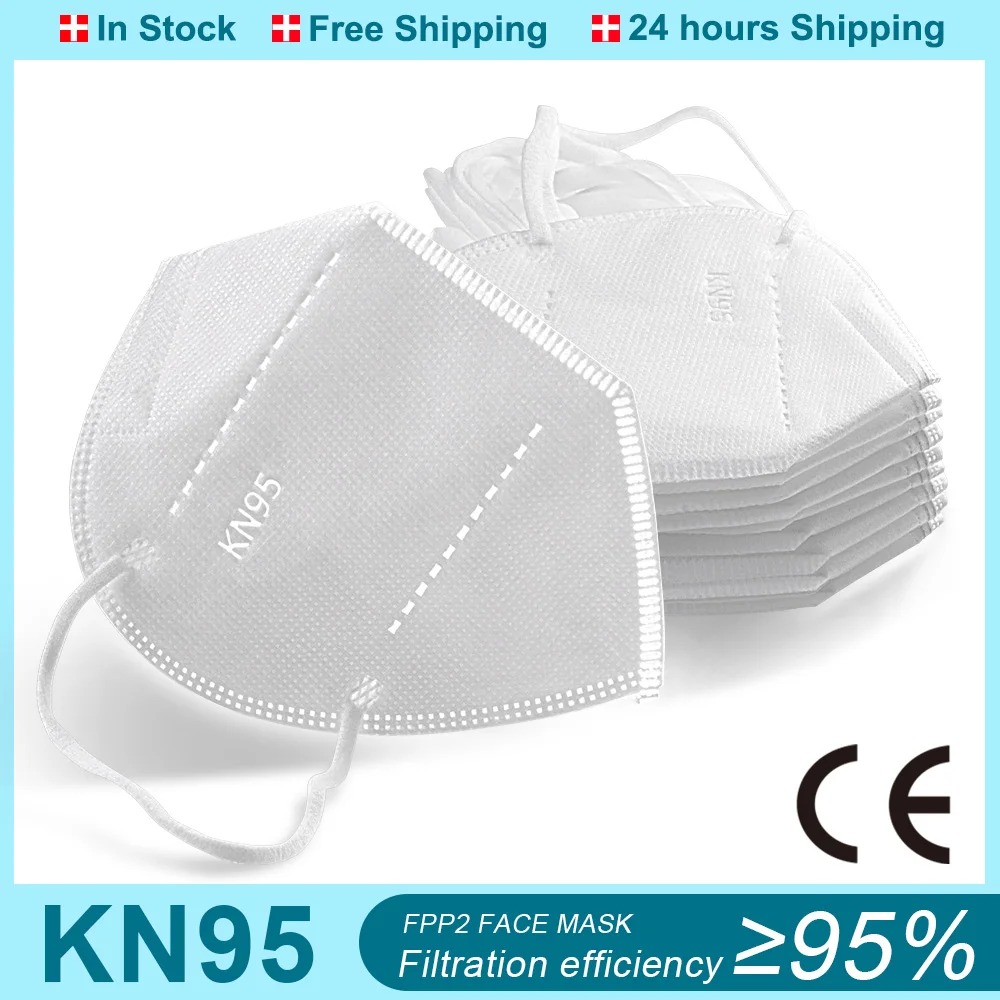 10-200 шт. CE ffp2mask KN95 5-слойный многоразовый фильтр маска для лица взрослых Mascarillas FPP2