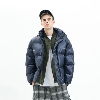 

Fashion Men False Two Clothes Stand Lead Cotton-padded Clothes Male Winter Thick OutWear Cotton Coat