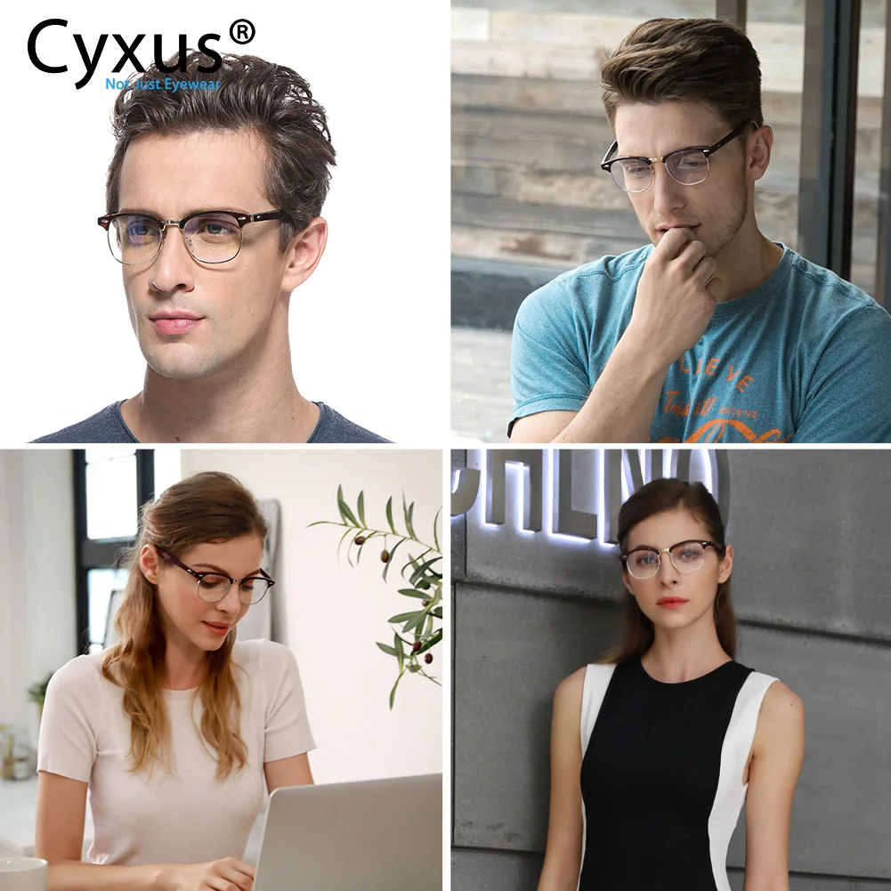 Cyxus полуоправы Browline синий светильник блокирующие компьютерные очки для защиты глаз УФ, для мужчин/женщин 8056