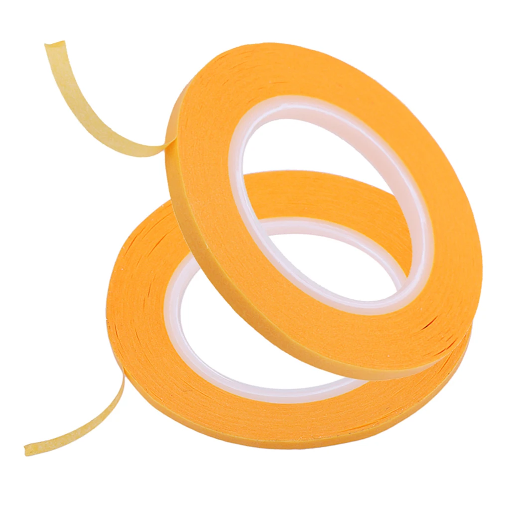 Masking Tape 19.7 Yard Rolls for Paint, Wallpaper, Wood, Glass, Metal, Model Surface, Trim (Yellow Paper) - 6mm/3mm Width