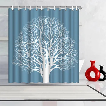 

Waterproof Shower Curtain Tree Printe Polyester Fabric Photo Custom Bath Curtain for Bathroom Decor with Hooks 180x180cm Cortina