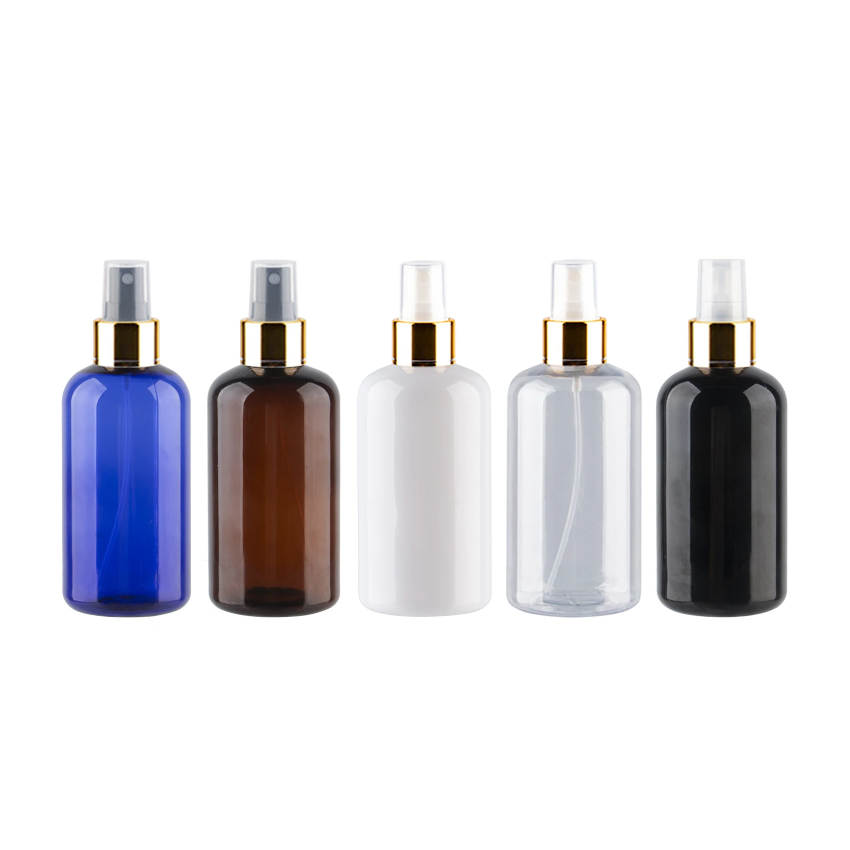 250ml X 12 Gold Aluminum Spray Pump Bottles Transparent Blue Brown Palstic Container For Liquid Soap Mist Sprayer Perfume Bottle | Красота и