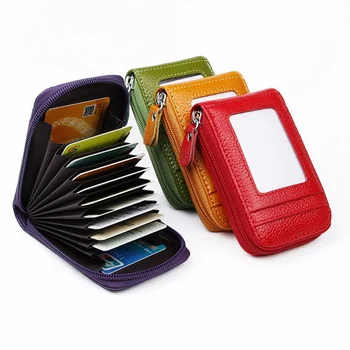 

Genuine Leather Unisex Business Card Holder Wallet Bank ID Card Case Credit Card Case ID Holders Rfid Wallet Storage